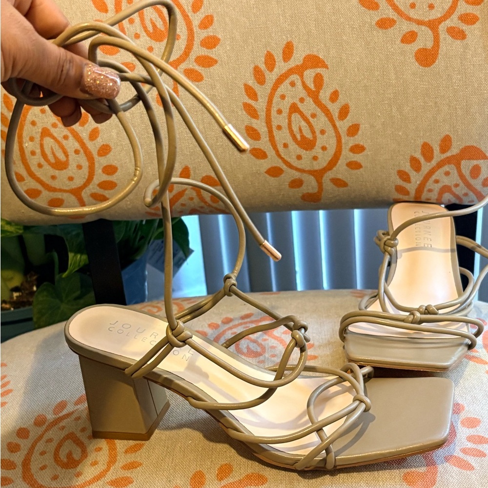 Elegant Beige Strappy Heels